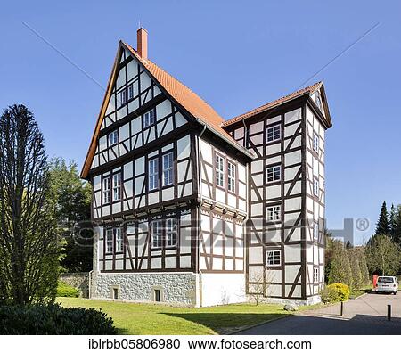 Stock Image - Prinzenhof, former manor house and town seat of the Schaumburg Counts, Rinteln, Weserbergland, Lower Saxony, Germany, Europe. Fotosearch