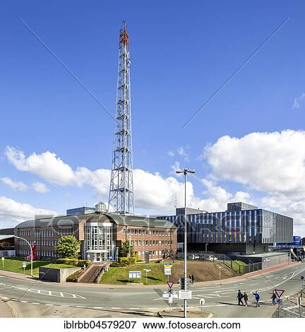 Stock Photo - Public authority centre with waterway and shipping office, Lower Elbe traffic control centre, maritime safety centre, shipwreck command, water protection police, Cuxhaven, Lower Saxony, Germany, Europe. Fotosearch