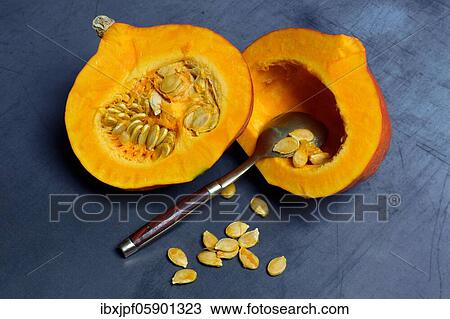 Pumpkin, pumpkin halves and pumpkin seeds with spoon, Germany, Europe View Large Photo Image Stock Image - Pumpkin, pumpkin halves and pumpkin seeds with spoon, Germany, Europe. Fotosearch