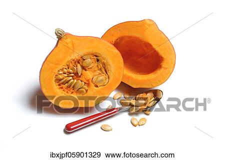Pumpkin, pumpkin halves and pumpkin seeds with spoon, Germany, Europe View Large Photo Image Stock Photo - Pumpkin, pumpkin halves and pumpkin seeds with spoon, Germany, Europe. Fotosearch