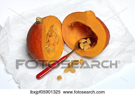 Pumpkin, pumpkin halves and pumpkin seeds with spoon, Germany, Europe View Large Photo Image Stock Photography - Pumpkin, pumpkin halves and pumpkin seeds with spoon, Germany, Europe. Fotosearch