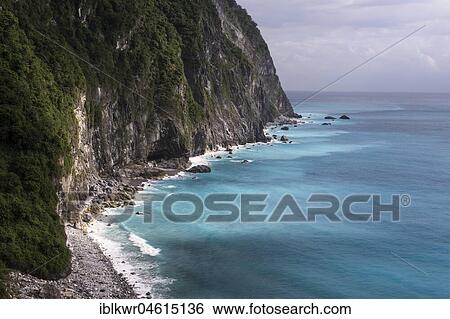Stock Photograph - Qingshui Cliffs in Hualian, Taiwan, China, Asia. Fotosearch