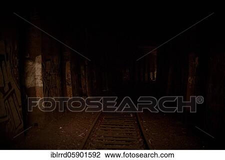 Stock Image - Rails, Lost Place, Rethel junction, Düsseldorf, North Rhine-Westphalia, Germany, Europe. Fotosearch