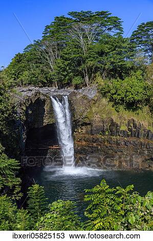 Stock Image - Rainbow Falls, Hilo, Big Island, Hawaii. Fotosearch
