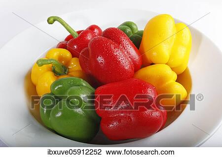 Red, yellow and green peppers (Capsicum annuum), vegetables, studio recording, Germany, Europe View Large Photo Image Stock Image - Red, yellow and green peppers (Capsicum annuum), vegetables, studio recording, Germany, Europe. Fotosearch