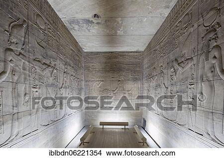 Picture - Reliefs in the inner sanctuary, Philae temple, Aswan, Egypt, Africa. Fotosearch