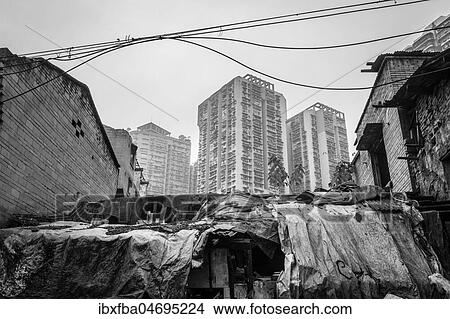 Remains of a demolished row of houses, Chongqing, China, Asia View Large Photo Image Picture - Remains of a demolished row of houses, Chongqing, China, Asia. Fotosearch