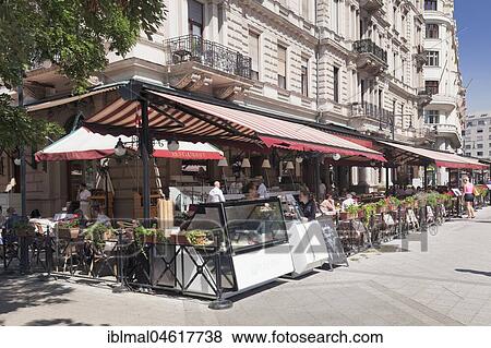 Restaurant on the promenade, Pest, Budapest, Hungary, Europe View Large Photo Image Stock Photo - Restaurant on the promenade, Pest, Budapest, Hungary, Europe. Fotosearch