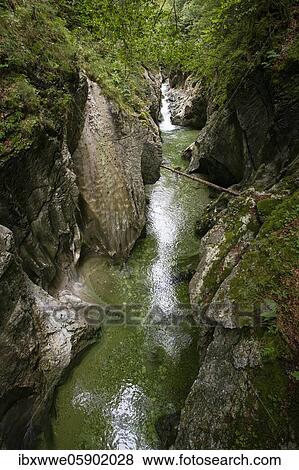 Stock Photo - Rettenbachklamm in Rettenbachtal, Bad Ischl, Salzkammergut, Upper Austria, Austria, Europe. Fotosearch