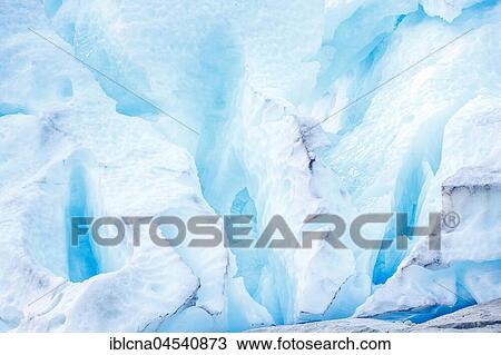 Stock Image - Rugged glacier ice, Nigardsbreen, Sogn og Fjordane, Norway, Europe. Fotosearch