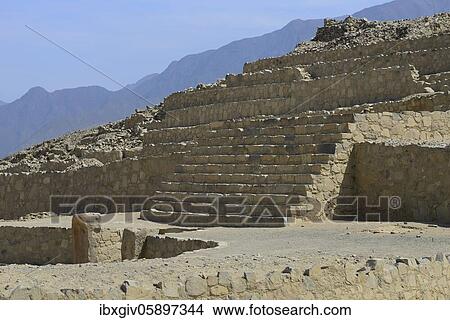 Ruins of Caral, oldest city in America, Unesco World Heritage Site, Rio Supe Valley, Peru, South America View Large Photo Image Picture - Ruins of Caral, oldest city in America, Unesco World Heritage Site, Rio Supe Valley, Peru, South America. Fotosearch