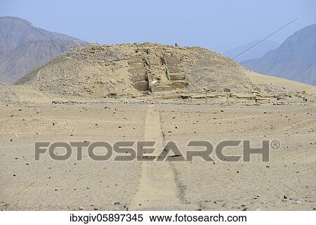 Stock Photography - Ruins of Caral, oldest city in America, Unesco World Heritage Site, Rio Supe Valley, Peru, South America. Fotosearch