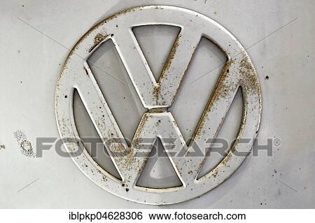 Rusty VW Logo View Large Photo Image Stock Photograph - Rusty VW Logo. Fotosearch