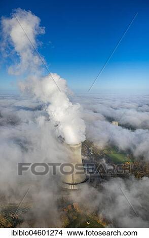 RWE power plant Westfalen, the power plant sticks out of the low cloud cover, Hamm, Ruhr Area, North Rhine-Westphalia, Germany, Europe View Large Photo Image Picture - RWE power plant Westfalen, the power plant sticks out of the low cloud cover, Hamm, Ruhr Area, North Rhine-Westphalia, Germany, Europe. Fotosearch