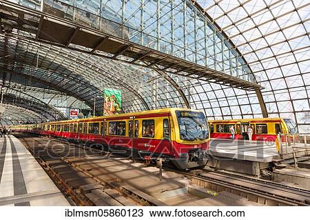 Stock Image - S-Bahn Berlin Train S Bahn in the main station Hbf, Berlin, Germany, Europe. Fotosearch