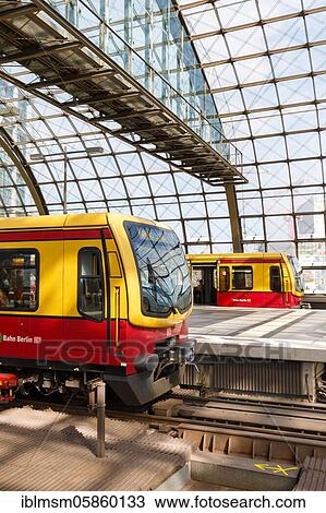 Stock Image - S-Bahn Berlin Train S Bahn in the main station Hbf, Berlin, Germany, Europe. Fotosearch