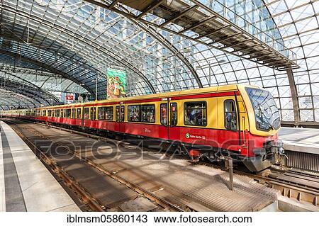 Stock Image - S-Bahn Berlin Train S Bahn in the main station Hbf, Berlin, Germany, Europe. Fotosearch