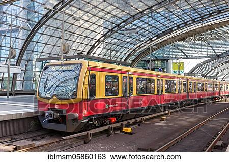 Stock Image - S-Bahn Berlin Train S Bahn in the main station Hbf, Berlin, Germany, Europe. Fotosearch