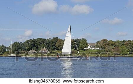 Sailboat on the Schlei, Rabel, Rabelsund, Schleswig-Holstein, Germany, Europe View Large Photo Image Stock Photography - Sailboat on the Schlei, Rabel, Rabelsund, Schleswig-Holstein, Germany, Europe. Fotosearch