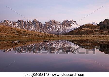 Salfeinersee, Reflection of the Kalkkögel, Tyrol, Austria, Europe View Large Photo Image Stock Photo - Salfeinersee, Reflection of the Kalkkögel, Tyrol, Austria, Europe. Fotosearch