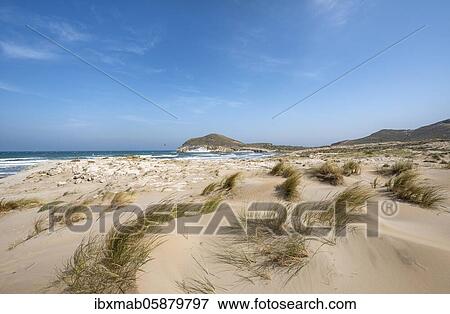 Sand dunes on the beach, Playa de Los Genoveses, Cabo de Gata-Nijar National Park, Almería, Spain, Europe View Large Photo Image Stock Photo - Sand dunes on the beach, Playa de Los Genoveses, Cabo de Gata-Nijar National Park, Almería, Spain, Europe. Fotosearch