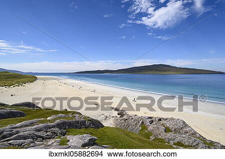 Sandy beach beach on the Luskentyre Peninsula, Isle of Harris, Outer Hebrides, Scotland, United Kingdom, Europe View Large Photo Image Picture - Sandy beach beach on the Luskentyre Peninsula, Isle of Harris, Outer Hebrides, Scotland, United Kingdom, Europe. Fotosearch