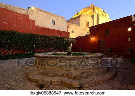Santa Catalina convent in the evening, Arequipa, Peru, South America View Large Photo Image Stock Photo - Santa Catalina convent in the evening, Arequipa, Peru, South America. Fotosearch