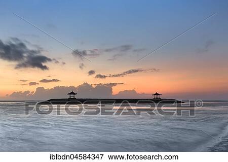 Stock Photo - Sanur beach at sunrise, Bali, Indonesia, Asia. Fotosearch