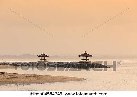 Sanur beach at sunrise, Bali, Indonesia, Asia View Large Photo Image Stock Photo - Sanur beach at sunrise, Bali, Indonesia, Asia. Fotosearch