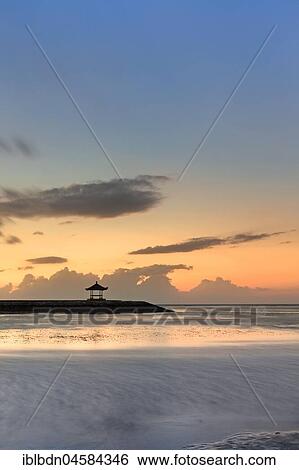 Stock Photograph - Sanur beach at sunrise, Bali, Indonesia, Asia. Fotosearch