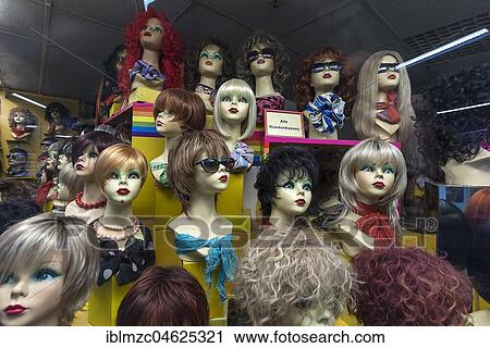 Shop window of a wig store, Bavaria, Germany, Europe View Large Photo Image Stock Image - Shop window of a wig store, Bavaria, Germany, Europe. Fotosearch