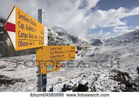 Signpost, Greinapass, Ticino, Switzerland, Europe View Large Photo Image Stock Photo - Signpost, Greinapass, Ticino, Switzerland, Europe. Fotosearch