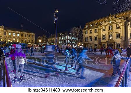 Skating rink in front of the Palais Stutterheim for the evening Christmas season, Erlangen, Middle Franconia, Bavaria, Germany, Europe View Large Photo Image Stock Image - Skating rink in front of the Palais Stutterheim for the evening Christmas season, Erlangen, Middle Franconia, Bavaria, Germany, Europe. Fotosearch