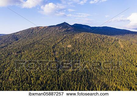 Stock Photo - Small and Large Osser, Lamer Winkel, drone recording, Bavarian Forest, Upper Palatinate, Bavaria, Germany, Europe. Fotosearch