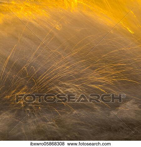 Spray, waves on the beach, sunset, long exposure, dynamic range, Porth Nanven, St. Just, Cornwall, Great Britain View Large Photo Image Stock Photo - Spray, waves on the beach, sunset, long exposure, dynamic range, Porth Nanven, St. Just, Cornwall, Great Britain. Fotosearch