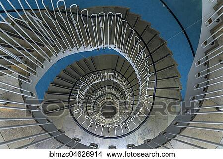 Picture - Staircase of the 1950s, Nuremberg, Bavaria, Germany, Europe. Fotosearch