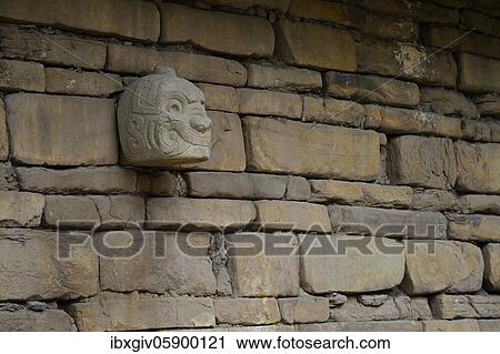 Stone head, half man half cat, on a wall of the ruins of Chavín de Huántar, Unesco World Heritage Site, near Huaraz, Ancash region, Peru, South America View Large Photo Image Stock Image - Stone head, half man half cat, on a wall of the ruins of Chavín de Huántar, Unesco World Heritage Site, near Huaraz, Ancash region, Peru, South America. Fotosearch