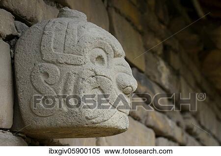 Stone head, half man half cat, on a wall of the ruins of Chavín de Huántar, Unesco World Heritage Site, near Huaraz, Ancash region, Peru, South America View Large Photo Image Stock Photography - Stone head, half man half cat, on a wall of the ruins of Chavín de Huántar, Unesco World Heritage Site, near Huaraz, Ancash region, Peru, South America. Fotosearch