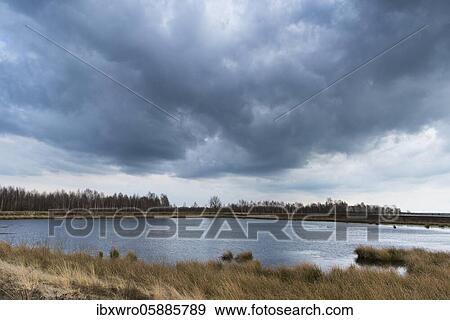 Storm is coming up over the Goldenstedter Moor, vastness, weather, Oldenburger Münsterland, Lower Saxony, Germany, Europe View Large Photo Image Stock Photo - Storm is coming up over the Goldenstedter Moor, vastness, weather, Oldenburger Münsterland, Lower Saxony, Germany, Europe. Fotosearch