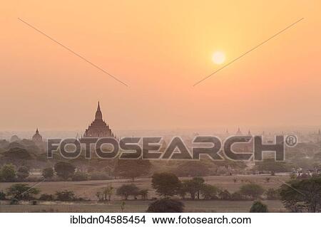 Sunrise, pagodas, temples, stupas, Bagan, Mandalay Division, Myanmar, Asia View Large Photo Image Picture - Sunrise, pagodas, temples, stupas, Bagan, Mandalay Division, Myanmar, Asia. Fotosearch