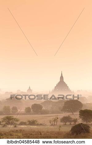 Sunrise, pagodas, temples, stupas, Bagan, Mandalay Division, Myanmar, Asia View Large Photo Image Stock Photo - Sunrise, pagodas, temples, stupas, Bagan, Mandalay Division, Myanmar, Asia. Fotosearch