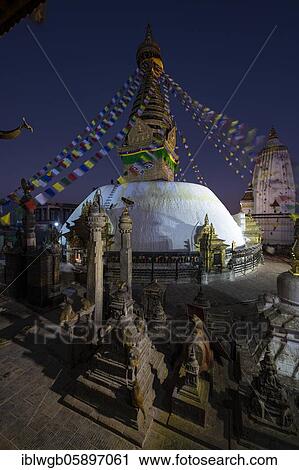 Swayambhunath, Stupa with the all-seeing eyes of Buddha, Buddhist sanctuary, temple complex, Kathmandu, Nepal, Asia View Large Photo Image Stock Image - Swayambhunath, Stupa with the all-seeing eyes of Buddha, Buddhist sanctuary, temple complex, Kathmandu, Nepal, Asia. Fotosearch