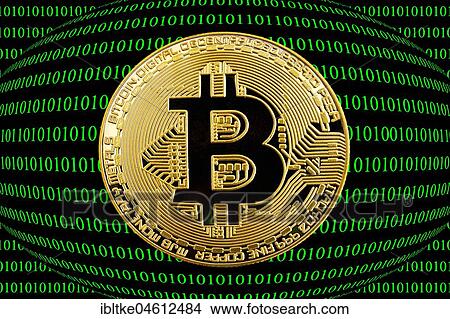 Symbol image Digital currency, gold virtual coin Bitcoin in digital binary code View Large Photo Image Picture - Symbol image Digital currency, gold virtual coin Bitcoin in digital binary code. Fotosearch