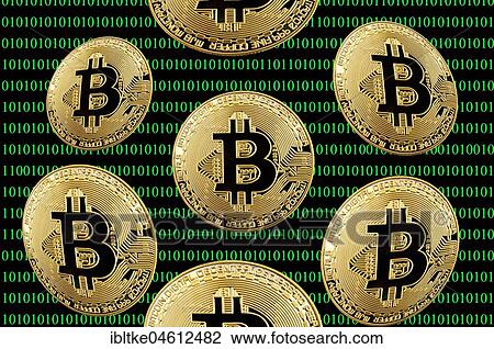 Symbol image Digital currency, gold virtual coin Bitcoin in digital binary code View Large Photo Image Stock Image - Symbol image Digital currency, gold virtual coin Bitcoin in digital binary code. Fotosearch