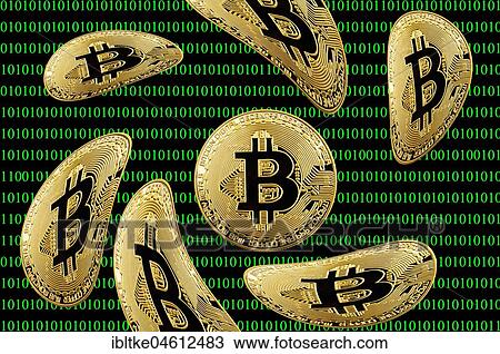 Symbol image Digital currency, gold virtual coin Bitcoin in digital binary code View Large Photo Image Stock Image - Symbol image Digital currency, gold virtual coin Bitcoin in digital binary code. Fotosearch