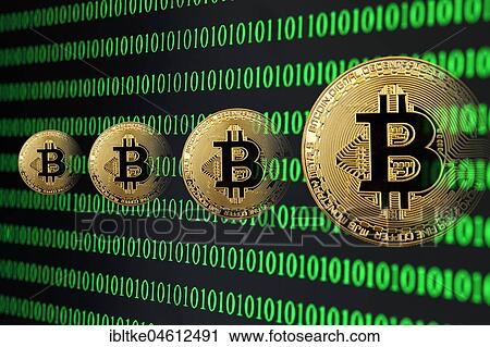 Symbol image Digital currency, gold physical coin Bitcoin in digital binary code View Large Photo Image Stock Image - Symbol image Digital currency, gold physical coin Bitcoin in digital binary code. Fotosearch