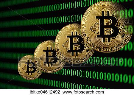 Symbol image Digital currency, gold physical coin Bitcoin in digital binary code View Large Photo Image Stock Image - Symbol image Digital currency, gold physical coin Bitcoin in digital binary code. Fotosearch
