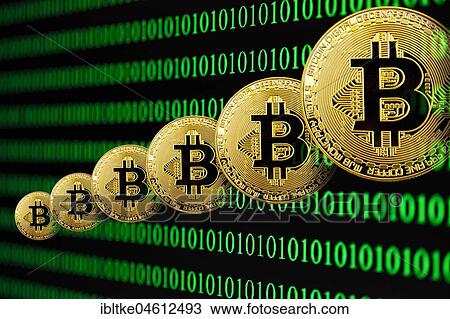 Symbol image Digital currency, gold physical coin Bitcoin in digital binary code View Large Photo Image Stock Image - Symbol image Digital currency, gold physical coin Bitcoin in digital binary code. Fotosearch