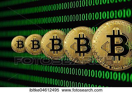 Symbol image Digital currency, gold physical coin Bitcoin in digital binary code View Large Photo Image Stock Photography - Symbol image Digital currency, gold physical coin Bitcoin in digital binary code. Fotosearch