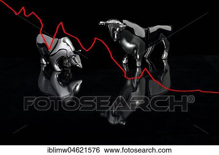 Symbol image Share price bull and bear View Large Photo Image Stock Photograph - Symbol image Share price bull and bear. Fotosearch